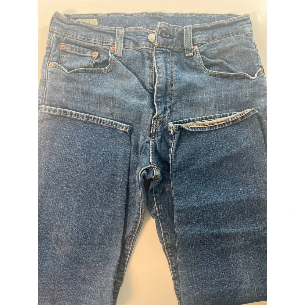 Levis Levi Big E Jeans Men's 32x30‎ Stretch 502 Premium Modern Leather Patch